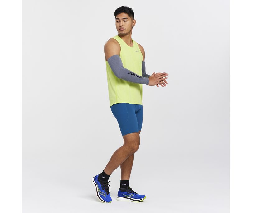 Saucony Stopwatch Singlet Erkek Üstler Açık Yeşil | J5ZR67H