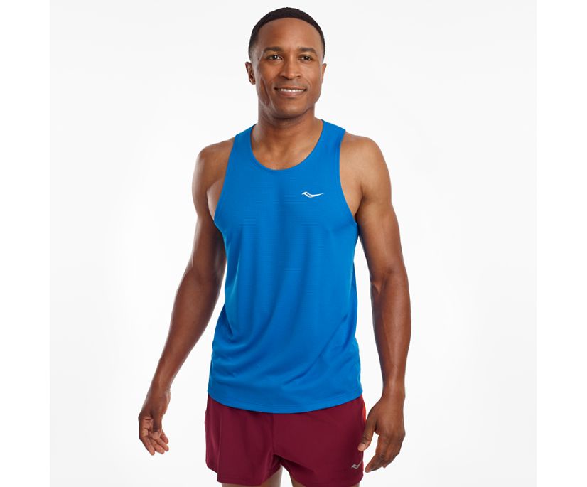 Saucony Stopwatch Singlet Erkek Üstler Mavi | 4BRB3PR