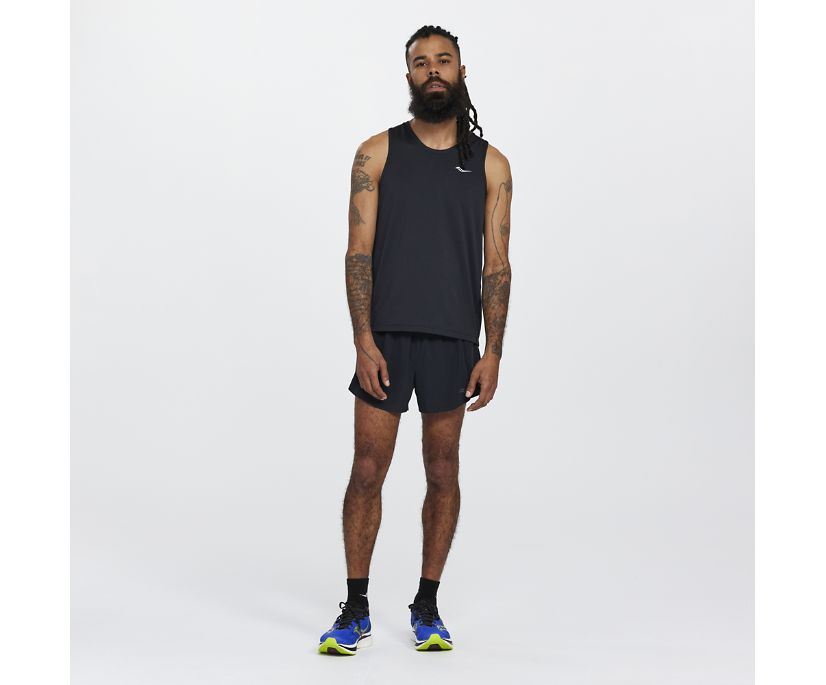 Saucony Stopwatch Singlet Erkek Üstler Siyah | O64CQ0Z