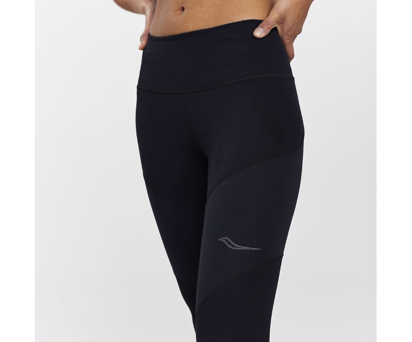 Saucony Time Trial Crop Tight Kadın Pantolon Siyah | N5KHP0L