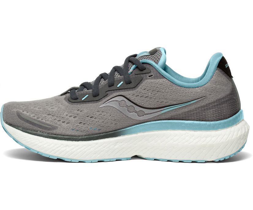 Saucony Triumph 19 Geniş Kadın Ayakkabı Gri Açık Mavi | N7LHKAJ