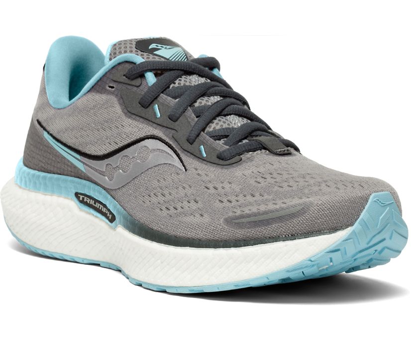 Saucony Triumph 19 Geniş Kadın Ayakkabı Gri Açık Mavi | N7LHKAJ