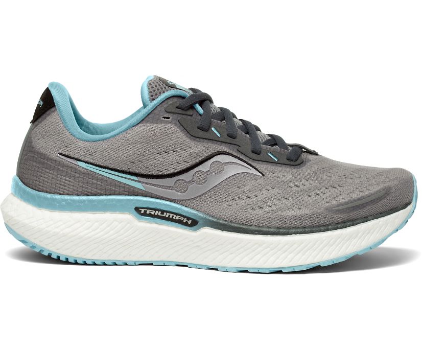 Saucony Triumph 19 Geniş Kadın Ayakkabı Gri Açık Mavi | N7LHKAJ