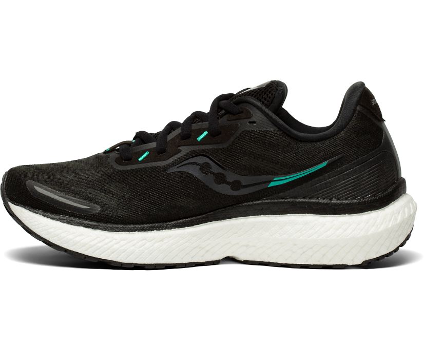 Saucony Triumph 19 Geniş Kadın Koşu Ayakkabısı Siyah Beyaz | 8OPEM9K