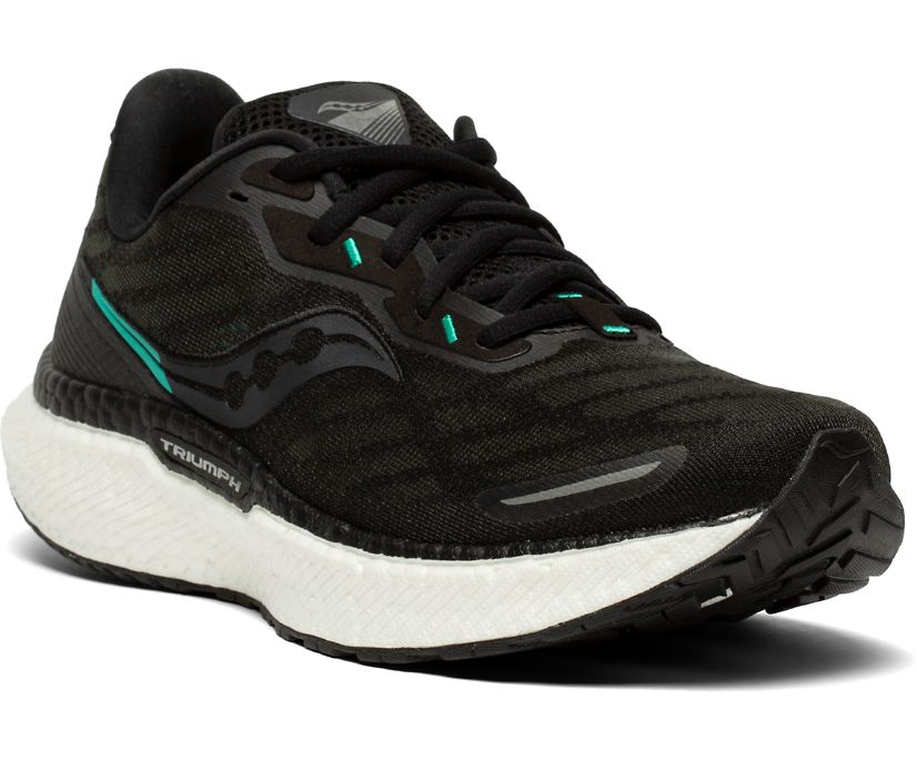 Saucony Triumph 19 Geniş Kadın Koşu Ayakkabısı Siyah Beyaz | 8OPEM9K