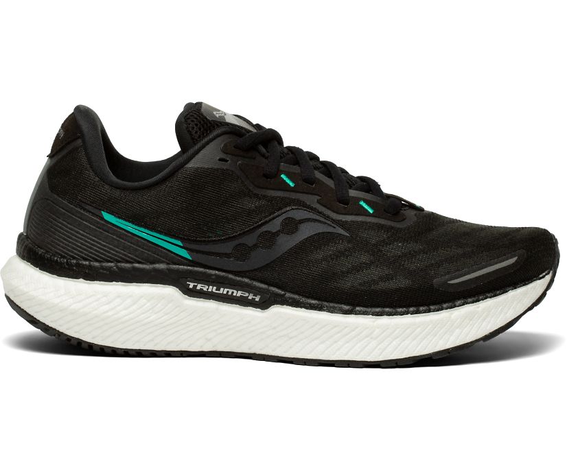 Saucony Triumph 19 Geniş Kadın Koşu Ayakkabısı Siyah Beyaz | 8OPEM9K