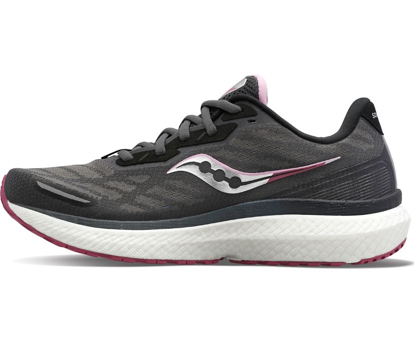 Saucony Triumph 19 Kadın Koşu Ayakkabısı Koyu Gri Bordo | 346KRM1