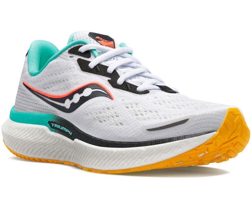 Saucony Triumph 19 Kadın Koşu Ayakkabısı Beyaz Turuncu | W7I6DJC