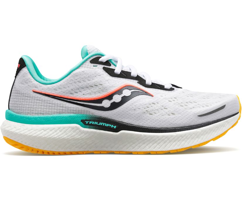 Saucony Triumph 19 Kadın Yürüyüş Ayakkabısı Beyaz Turuncu | J2JAYNS