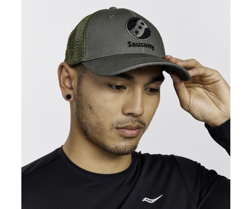 Saucony Trucker Hat Erkek Şapkalar Zeytin Yeşili | IQUEE42