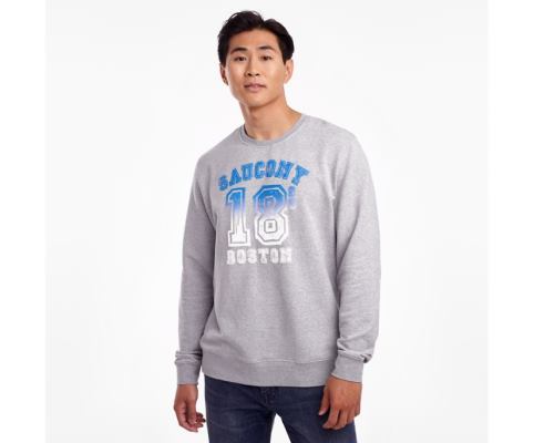 Saucony Rested Crewneck Erkek Üstler Açık Gri | RFB2T9T